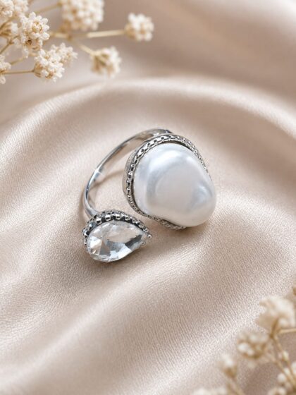 Moonlit Grace Adjustable Ring