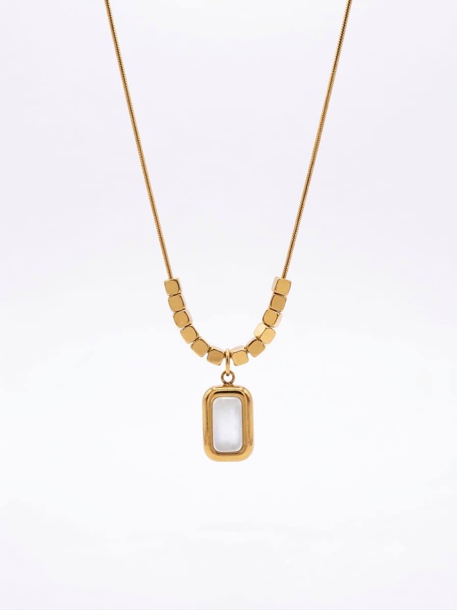 Geometric Pearl Necklace